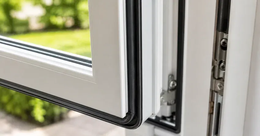casement window cranked fully open in a Leaside, East York home
