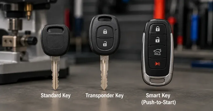 technician cutting a transponder ignition key in Bennington Heights, East York