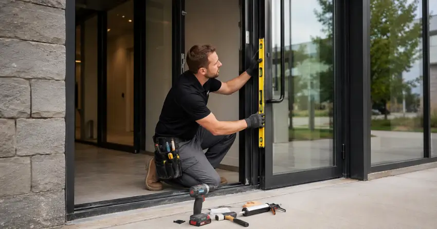 commercial glass door frame installation East York